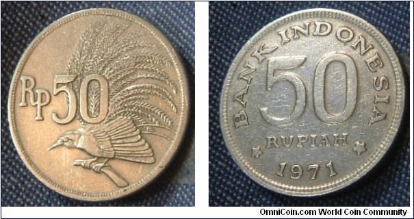 INDONESIA 1971 50 RUPIAH COIN. STILL IN SHOW PIECE CONDITION. FOR SALE. PLEASE MAKE AN OFFER.