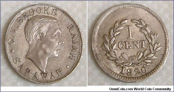 SARAWAK 1920  KING  BROOKE 1 CENT
Sarawak 1920 1 cent coin encasing history of Malaya & the British Commonwealth. With King C.V. Brooke.
A definite showpiece. For sale. Please make an offer.