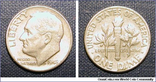 1948 Roosevelt Dime