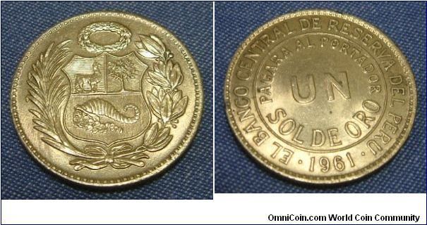 PERU  DOLLAR. The finest in Peruvian art engraved here, on its emblem. Fit for showrooms. A very rare find. 
For sale. Please make an offer.