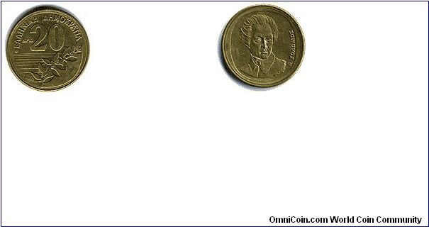 Greece - 20 Drachmas - 1992 - KM# K-154