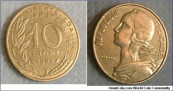 FRANCE 1985  10 CENTIMES.
Very fine piece. For sale. Please make an offer