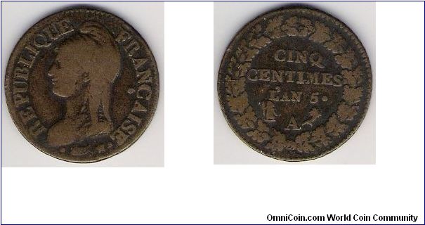 France 1796 (L'an 5) 5c