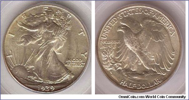 1939 Walking Liberty PCGS MS66