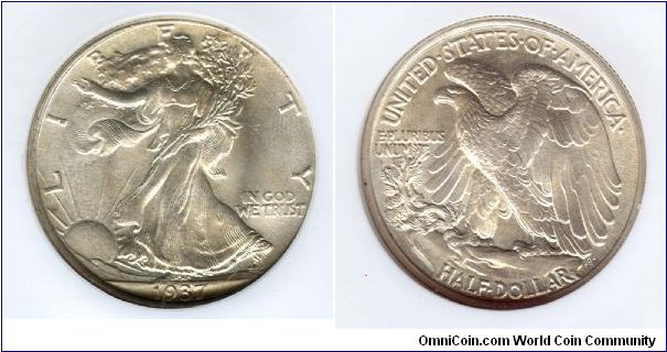 1937 Walking Liberty NGC MS65