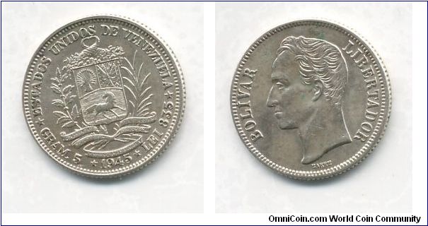 1 BOLIVAR - SILVER