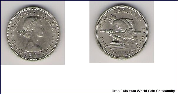 New Zealand 1964 1 shilling