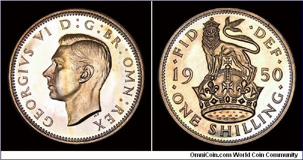 1950 GB One Shilling, George VI.


From 1950 Proof Set.