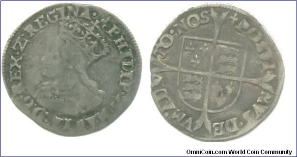 1554-1558 Philip II (of Spain) and Mary I (Bloody Mary) Groat