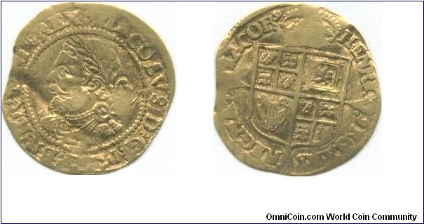 1624 James I, gold Quarter Laurel
