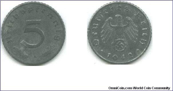 1942-A 5 Reichspfennig