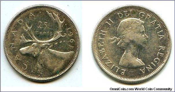 25 CENTS 1961 - SILVER