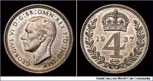 1937 GB Maundy 4 Pence, George VI.


From 1937 Specimen Set.