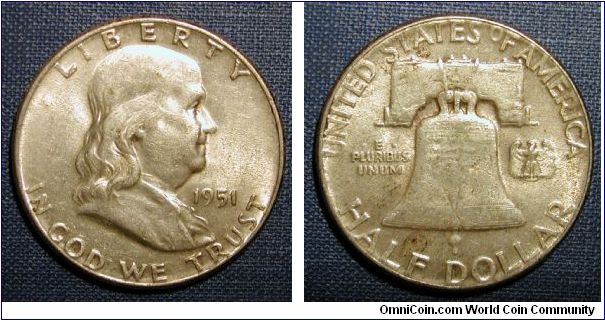 1951 Franklin Half Dollar
