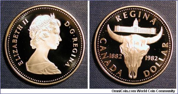 1982 Canada Dollar, 100 Years Regina.