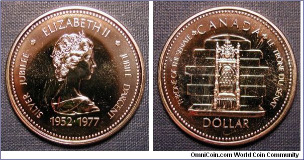1977 Canada Jubilee Throne of Senate Commemorative Dollar