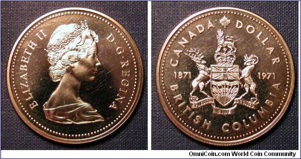 1971 Canada British Columbia Centennial Dollar