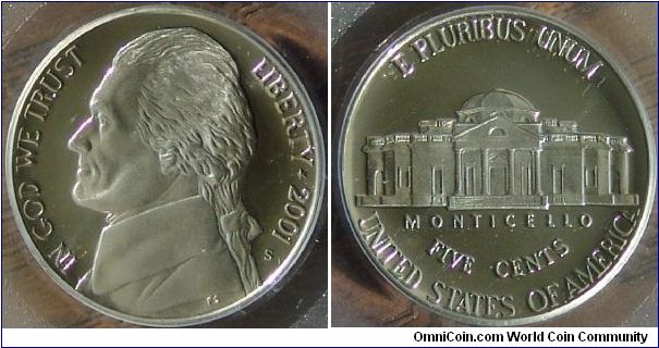 2001s 5c PCGS PR69DCM 
(Nickel)