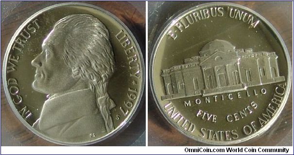 1997s 5c PCGS PR69DCAM 
(Nickel)
Marks on holder not coin.
