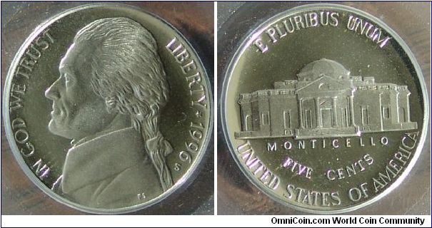 1996s 5c PCGS PR69DCAM
(Nickel)
Marks on holder not coin
