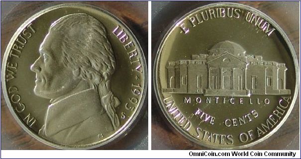 1993s 5c PCGS PR69DCAM
(Nickel)
Marks on holder not coin.