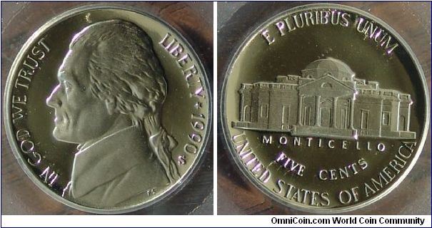 1990s 5c PCGS PR69DCAM
 (Nickel) 
Markes are on holder not on the coin