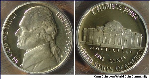 1979s 5c PCGS PR69DCAM T2 (Nickel) Marks are on the holder not the coin