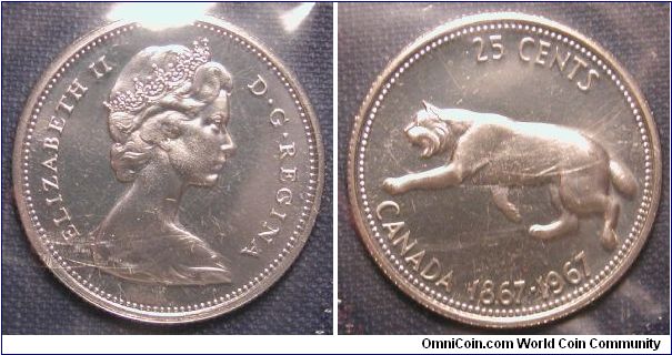 1967 Canada 25 Cents Centennial (in original Mint Packaging)