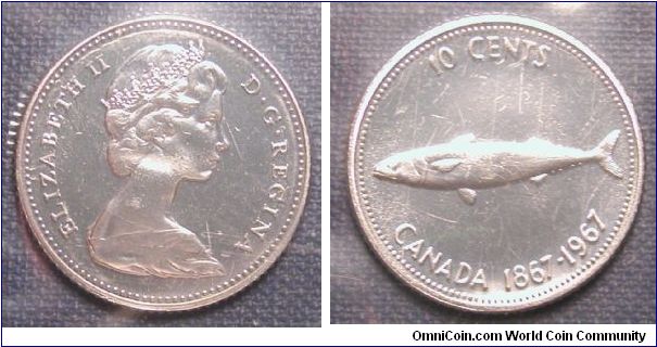 1967 Canada 10 Cents Centennial (in original Mint Packaging)