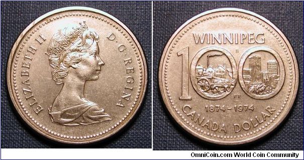 1974 Canada Dollar Winnepeg Centennial