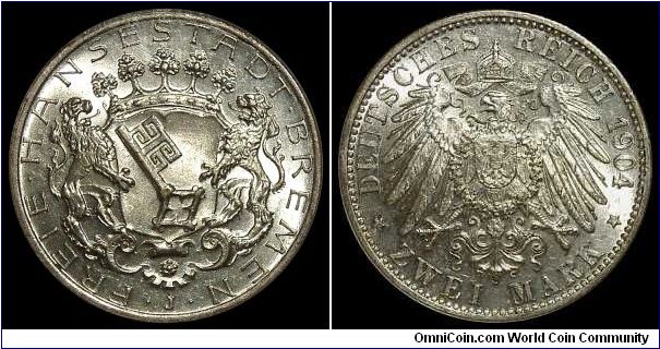 Bremen Free City - 2 Mark 1904