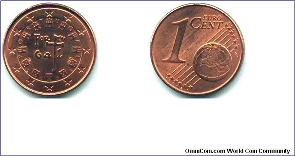 Portugal, 1 euro cent 2002.