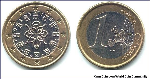 Portugal, 1 euro  2002.