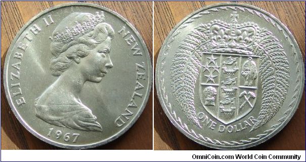 1967 1 Dollar Mintage 250,000 Krause Number KM#38.1