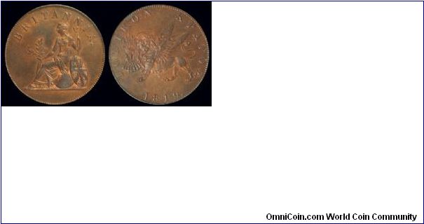 1819, Ionian islands under Brritish occupation.

1 obol, red brown gem proof, certified and graded PR65 RB by PCGS, very rare.