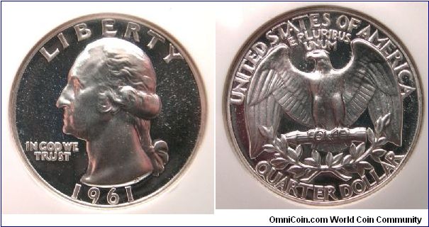 NGC PF68 Cameo 1961 25 cent piece. Part of my birth year set.