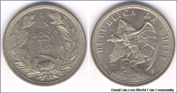 I Peso Chile 1933.