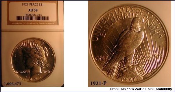 1921-P Peace Dollar