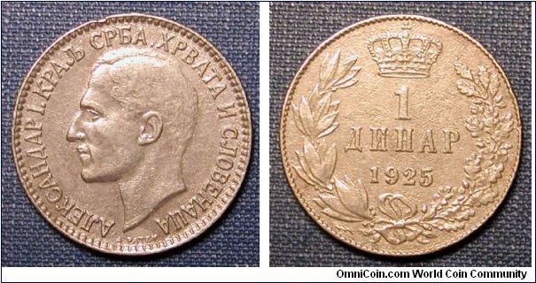 1925 Yugoslavia 1 Dinar