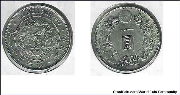 1894 Japanese One Yen Silver Dollar.

Weight 20g.

Dimension 3.8cm.

Meiji 27.
