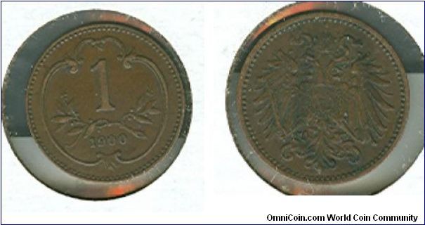 1900 Austria 1 heller.