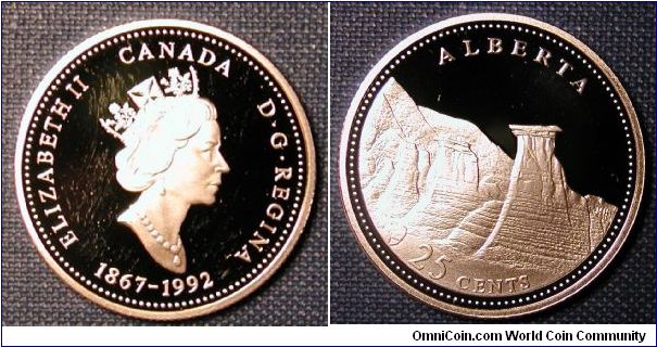 1992 Canada Alberta Quarter Silver Proof
