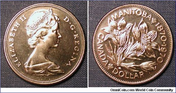 1970 Canada Manitoba Centennial Dollar