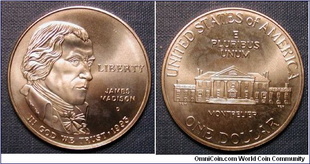 1993-D James Madison Commemorative Silver Dollar