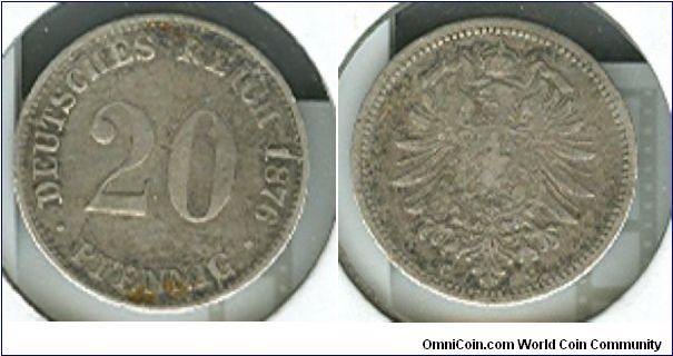 1876 Germany 20 PF