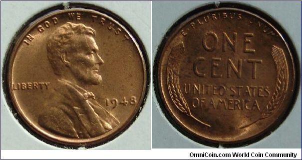 A 1948 Wheat Back Cent