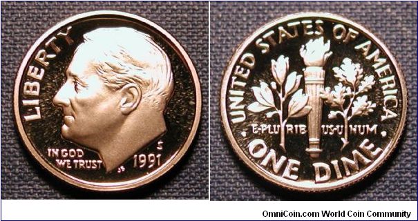 1991-S Roosevelt Dime Proof