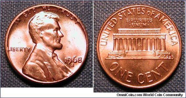 1968-S Lincoln Memorial Cent