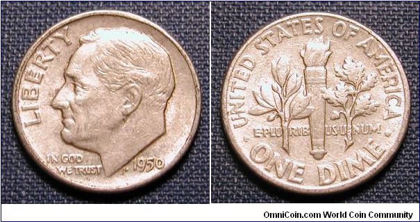 1950 Roosevelt Dime