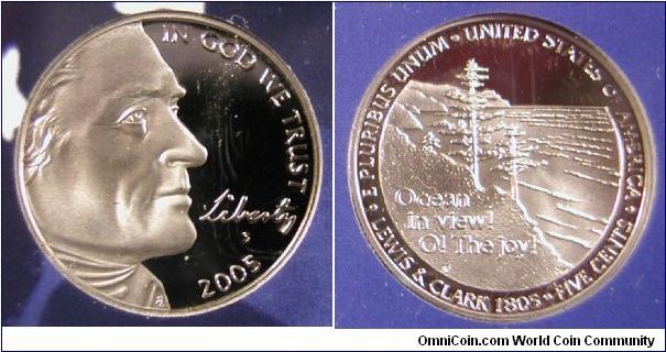 2005-S Jefferson Nickel Oceanview Commemorative Proof in Mint Holder